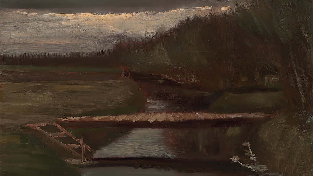 Landscape with Footbridge by Vincent van Gogh
