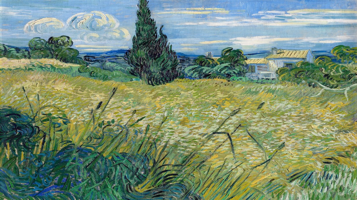 Green Wheat Field with Cypress by Vincent van Gogh