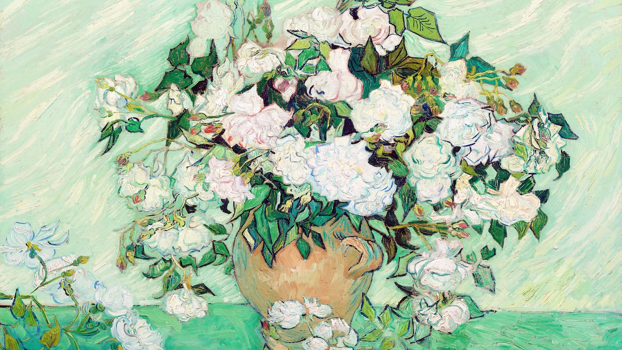 Roses in Vase by Vincent van Gogh