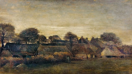 Farming Village at Twilight by Vincent van Gogh