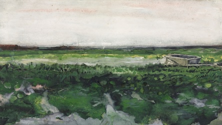 Landscape with Wheelbarrow by Vincent van Gogh