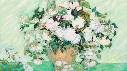 Roses in Vase by Vincent van Gogh