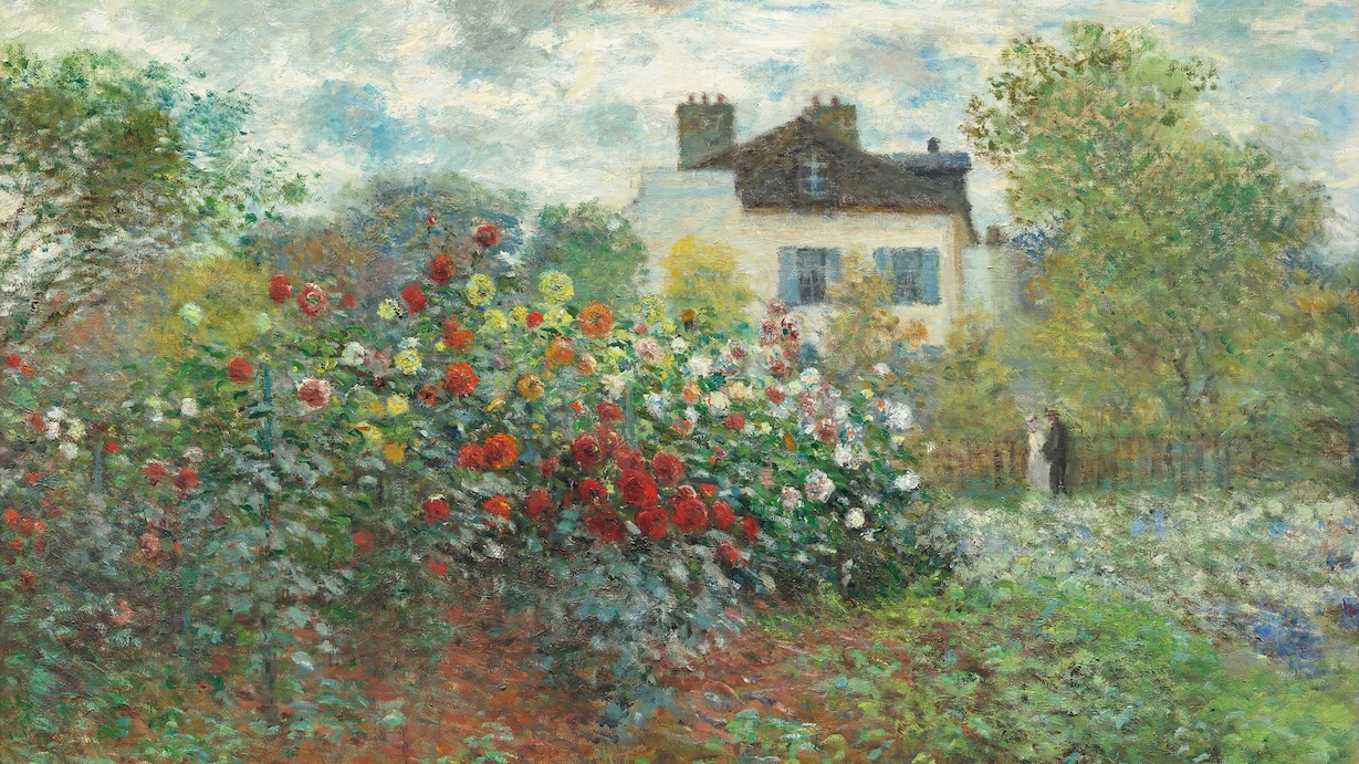 Garden with Dahlias by Claude Monet