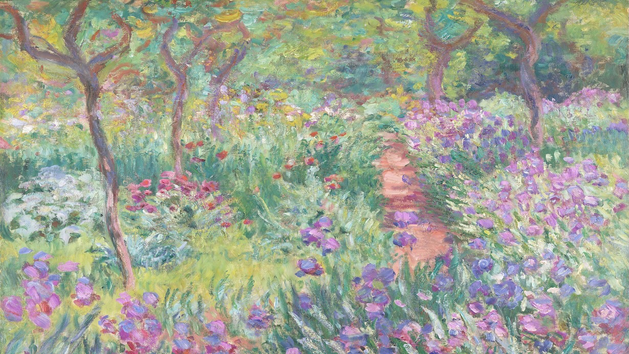 Garden with Irises by Claude Monet