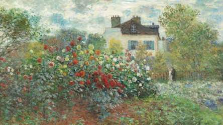 Garden with Dahlias by Claude Monet