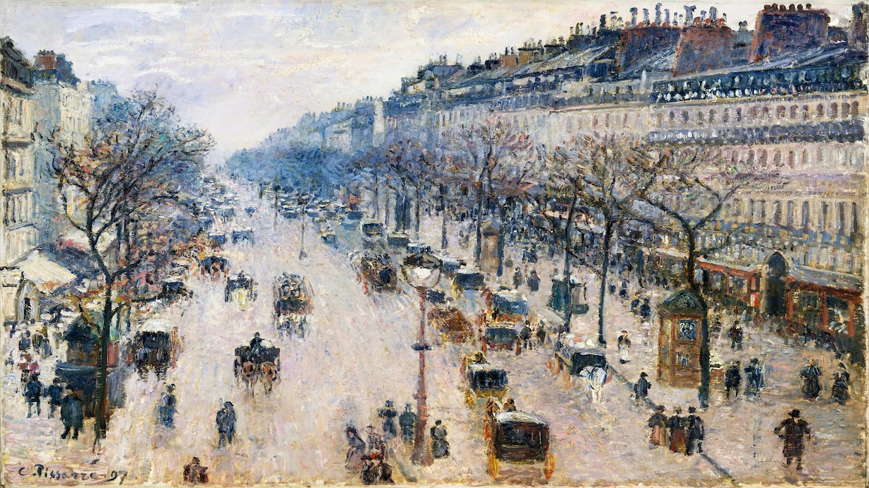 Boulevard Montmartre on a Winter Morning by Camille Pissarro