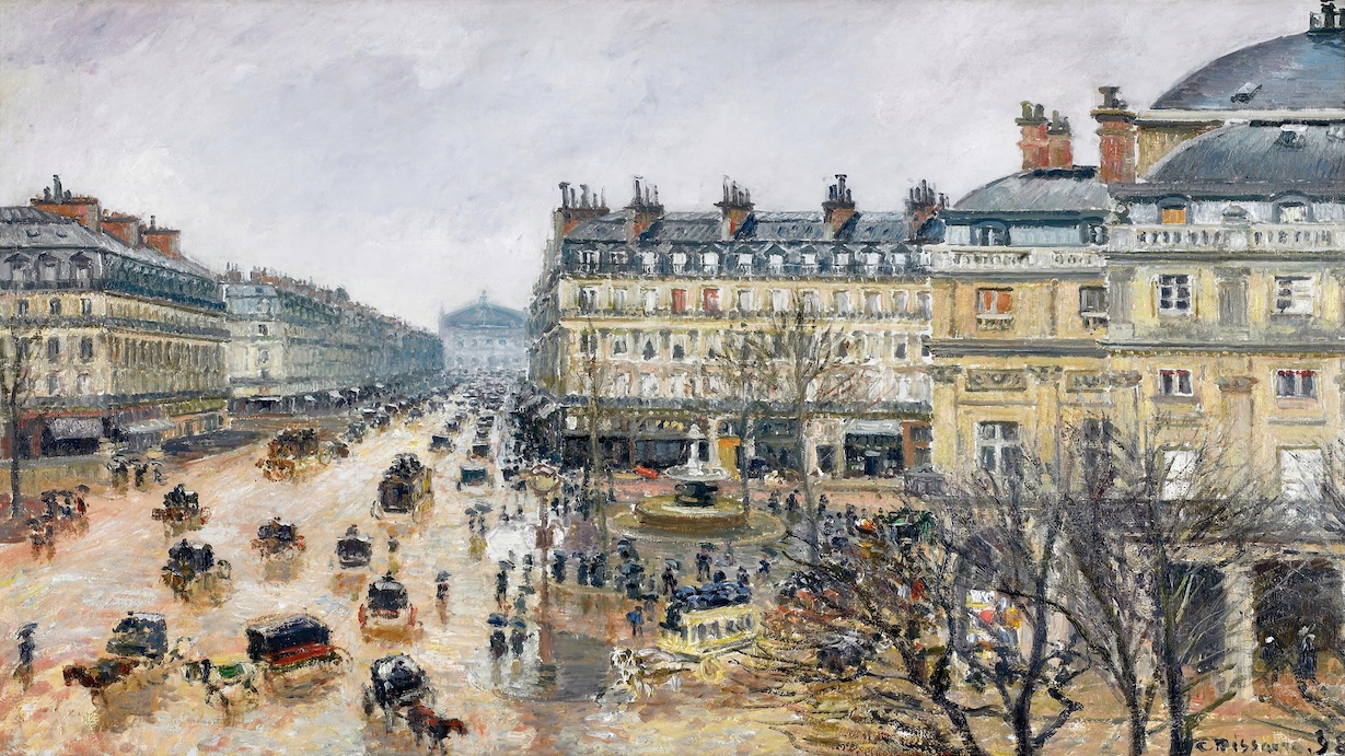 French Theater Square, Paris by Camille Pissarro