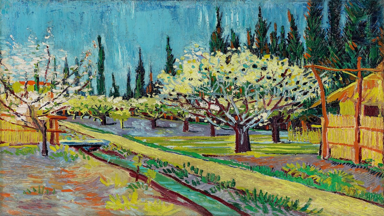 Orchard Bordered by Cypresses by Vincent van Gogh