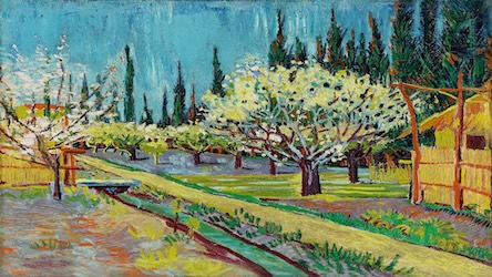 Orchard Bordered by Cypresses by Vincent van Gogh