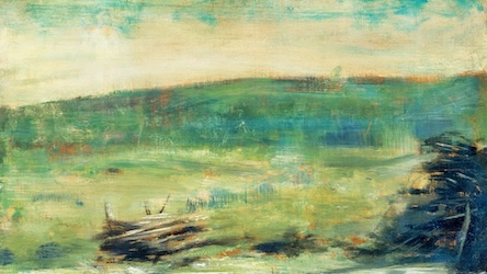 Abstract Green Landscape by Post-Impressionist