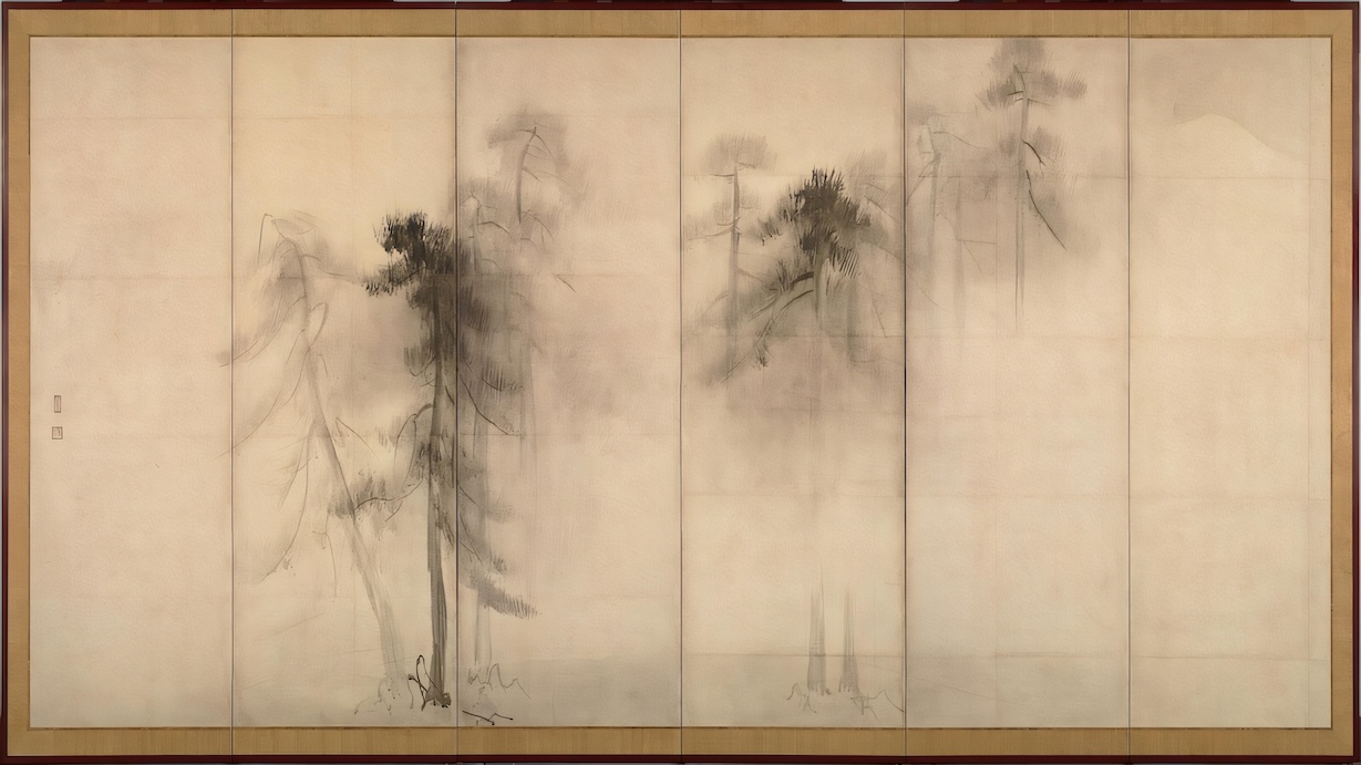 Pine Trees Screen by Hasegawa Tōhaku