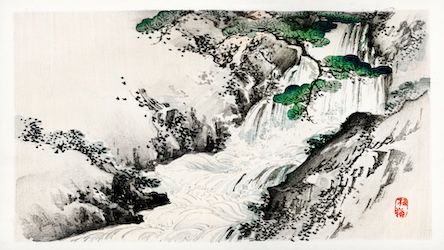Japanese Waterfall - Japanese Vintage Art