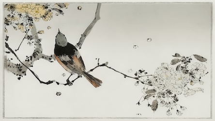 Perched Japanese Swallow - Japanese Vintage Art