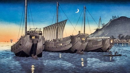 Vintage Japanese Ships - Japanese Vintage Art
