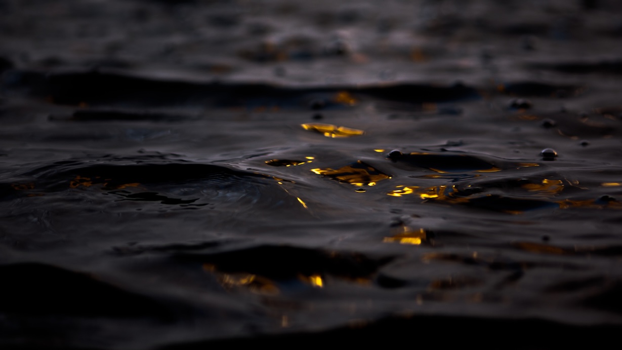 Gold on Black Waters by Contemporary Artist - Abstract Art