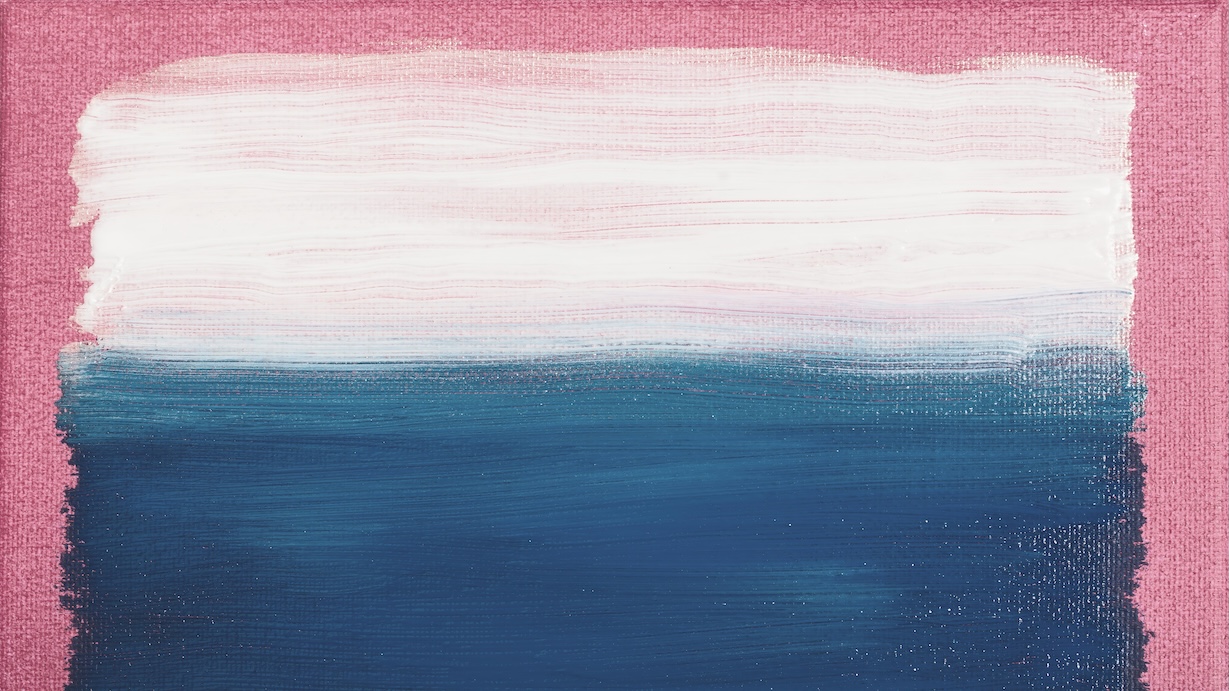 Pink Blue White Abstract by Contemporary Artist - Abstract Art