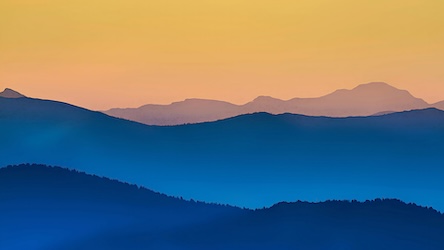 Abstract Mountain Sunrise by Contemporary Artist - Abstract Art