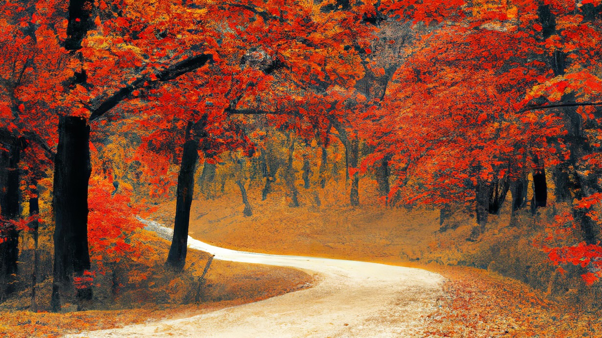 Fall Forest Trail 2 - Forest Trail Artist Autumn Art