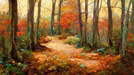 Autumn Dense Forest Trail