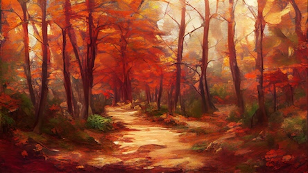 Dense Autumn Forest Trail