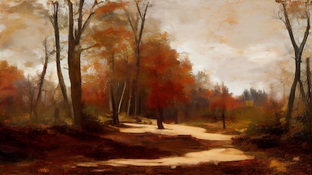 Vintage Autumn Forest Trail