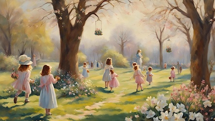 Easter Village Scene