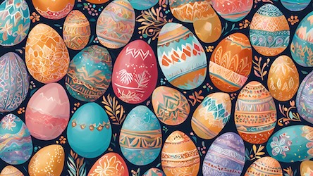 Decorative Easter Eggs Pattern