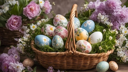 Easter Basket in Garden