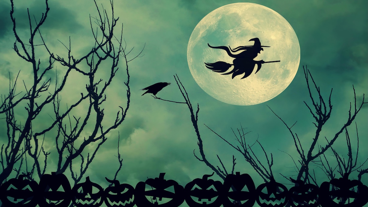 Halloween Witch Full Moon