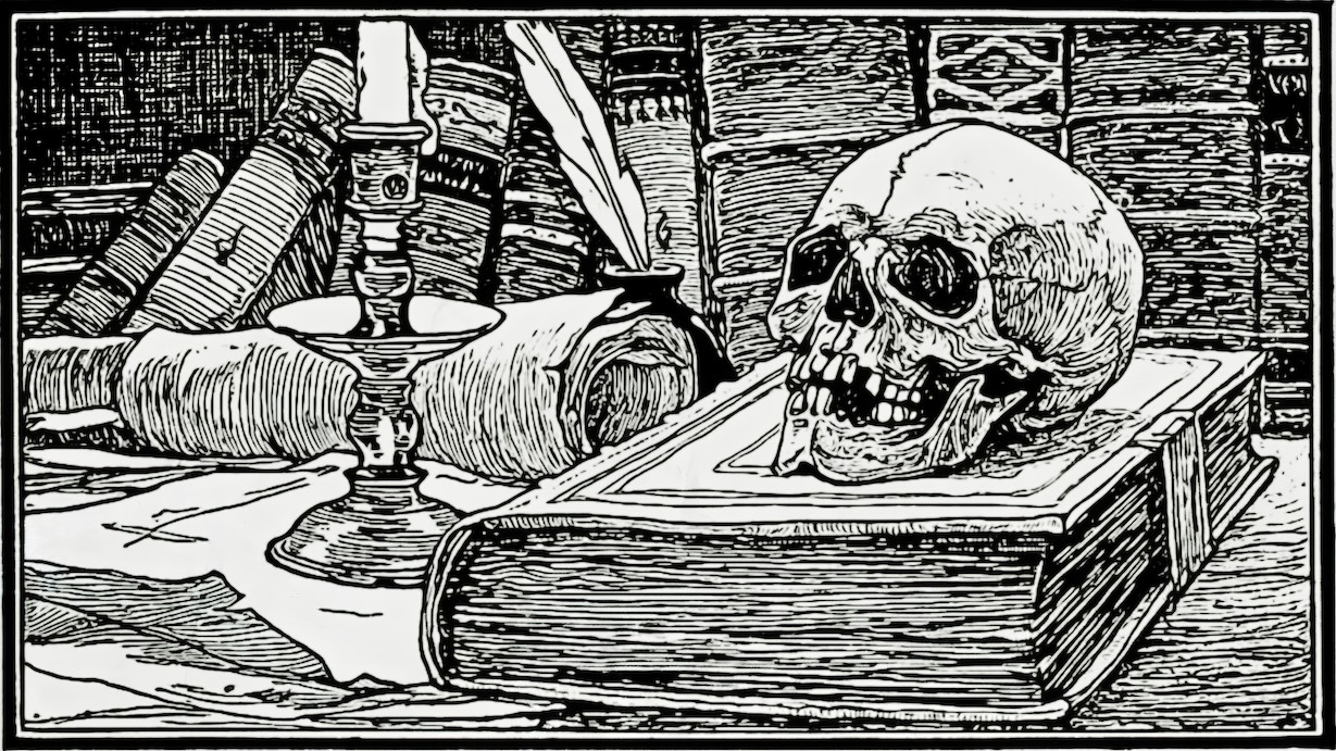 Skull and Books
