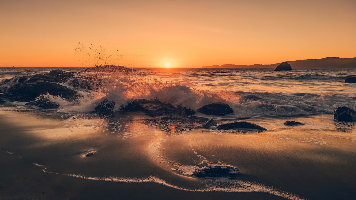 Beach Waves Sunset - Beach Artist Summer Art
