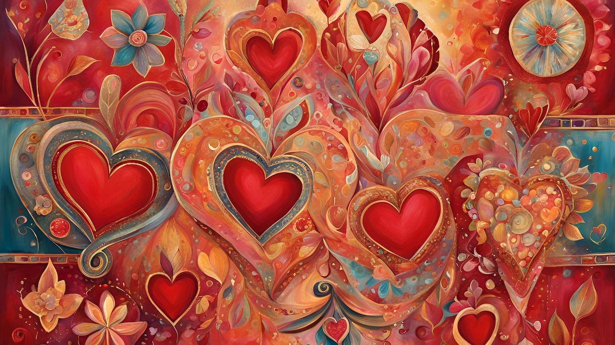Hearts Pattern Tapestry