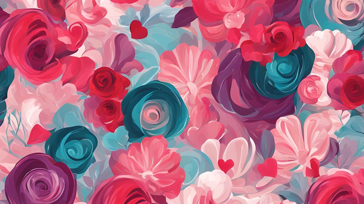 Floral Hearts Collage