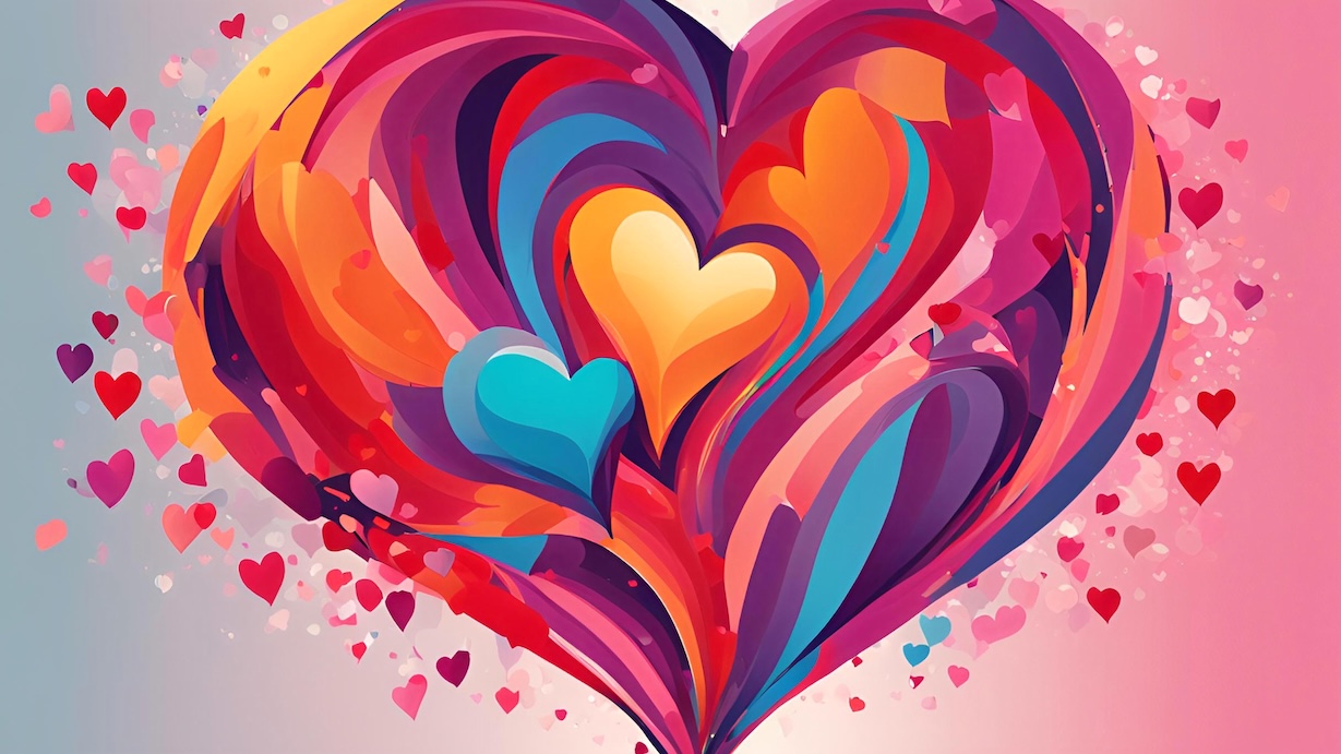 Colorful Heart Splash
