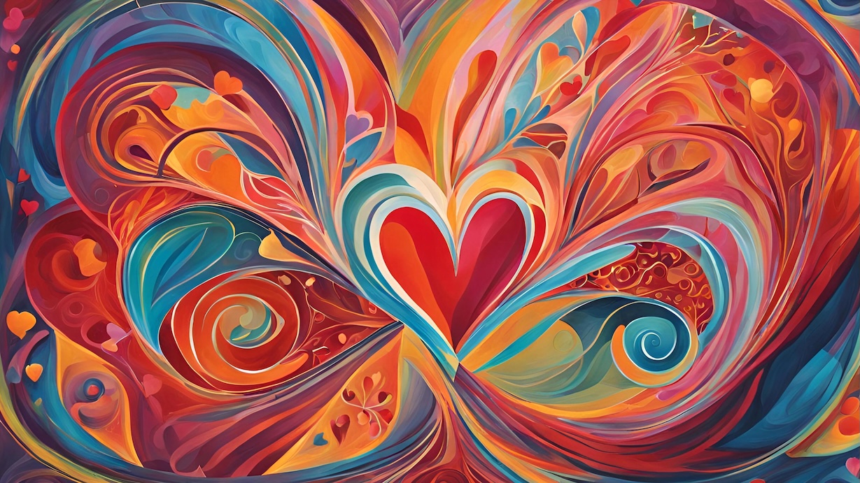 Flowing Hearts Abstract