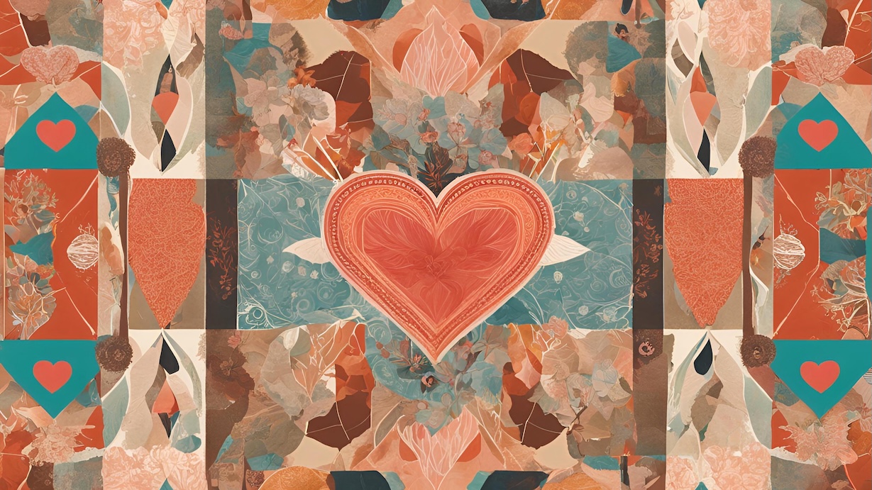 Vintage Heart Collage
