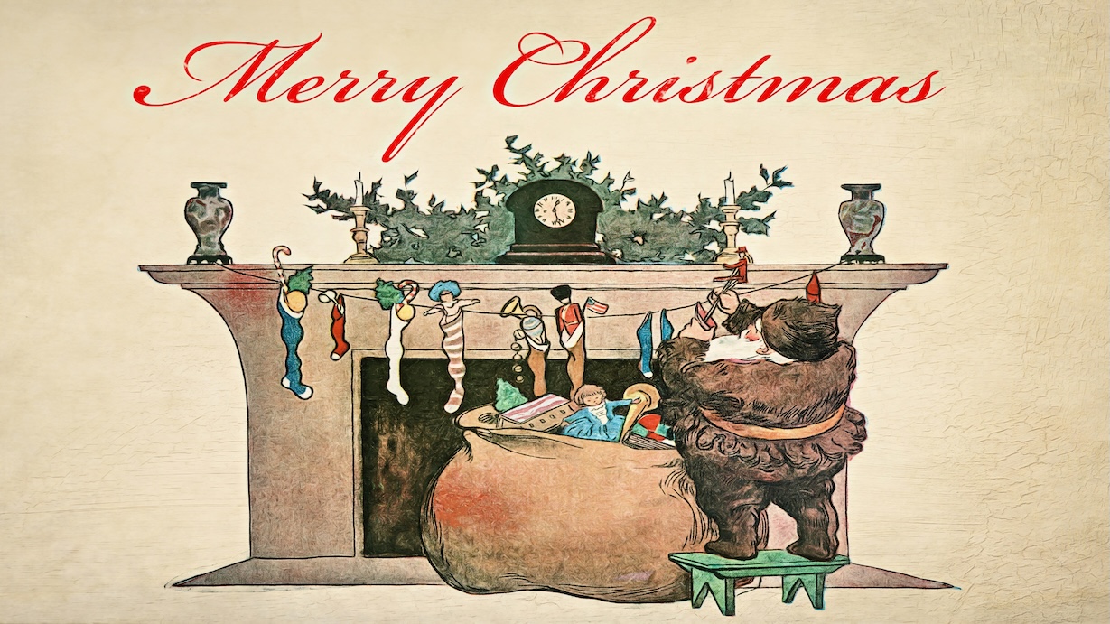Christmas Santa Vintage Postcard - Santa Vintage Artist Vintage Christmas Art