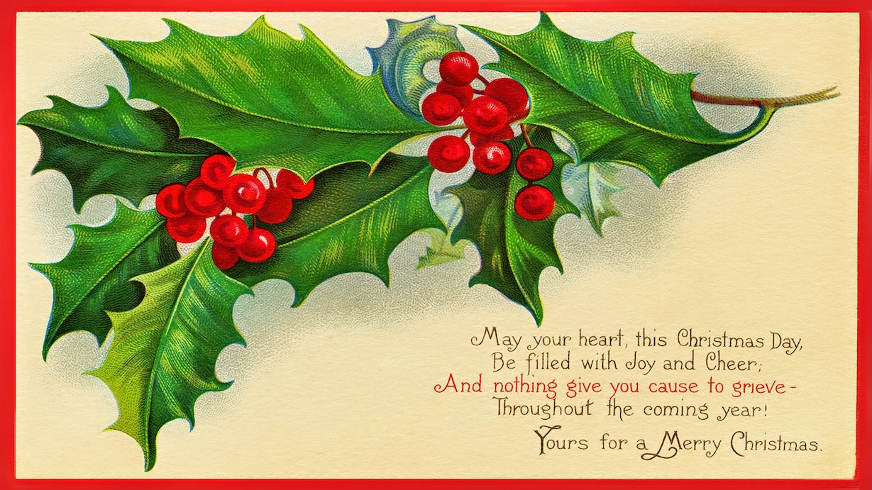 Joy and Cheer Vintage Christmas Greeting - Joy Greeting Artist Vintage Christmas Art