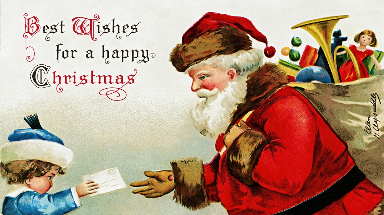 Santa Claus Vintage Postcard - Santa Postcard Artist Vintage Christmas Art