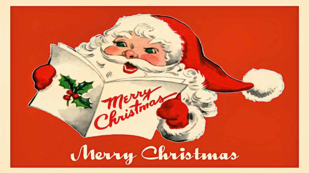 Vintage Christmas Card Santa Claus - Santa Claus Artist Vintage Christmas Art