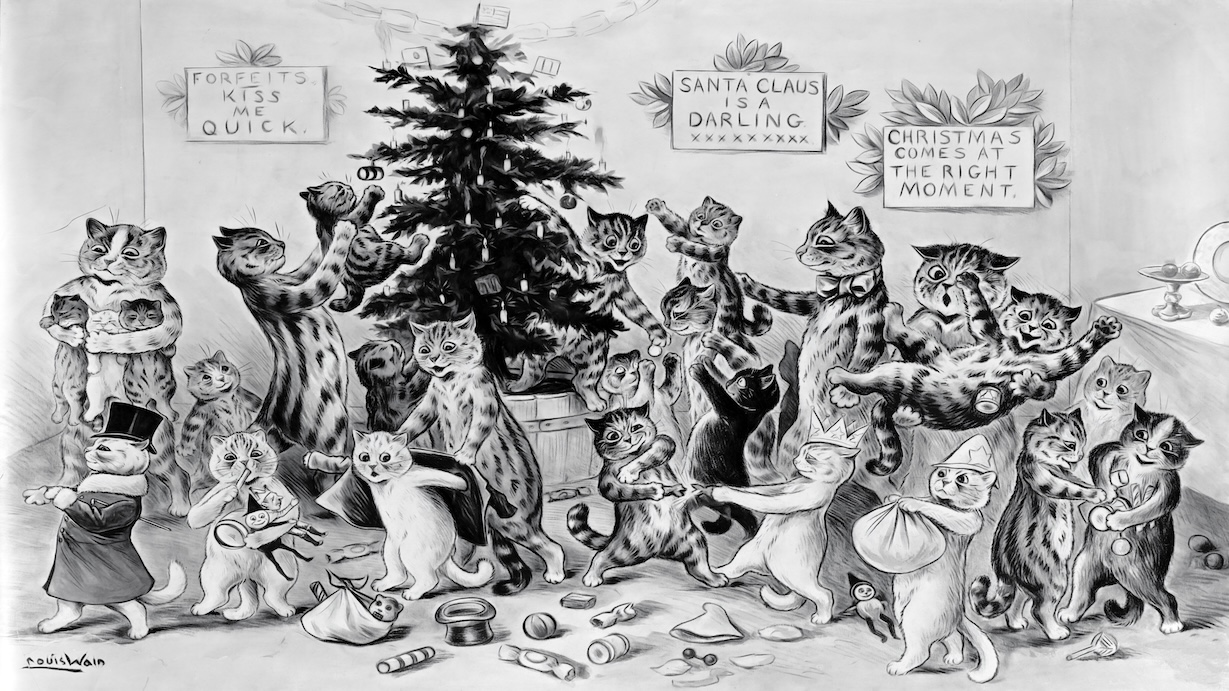 Vintage Christmas Cats - Christmas Cat Artist Vintage Christmas Art