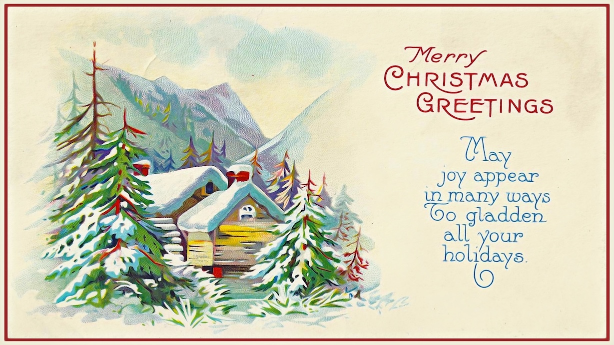 Vintage Christmas Postcard Greeting - Postcard Greeting Artist Vintage Christmas Art