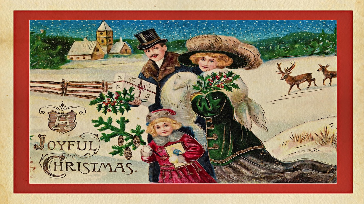 Vintage Joyful Christmas Card - Christmas Card Artist Vintage Christmas Art