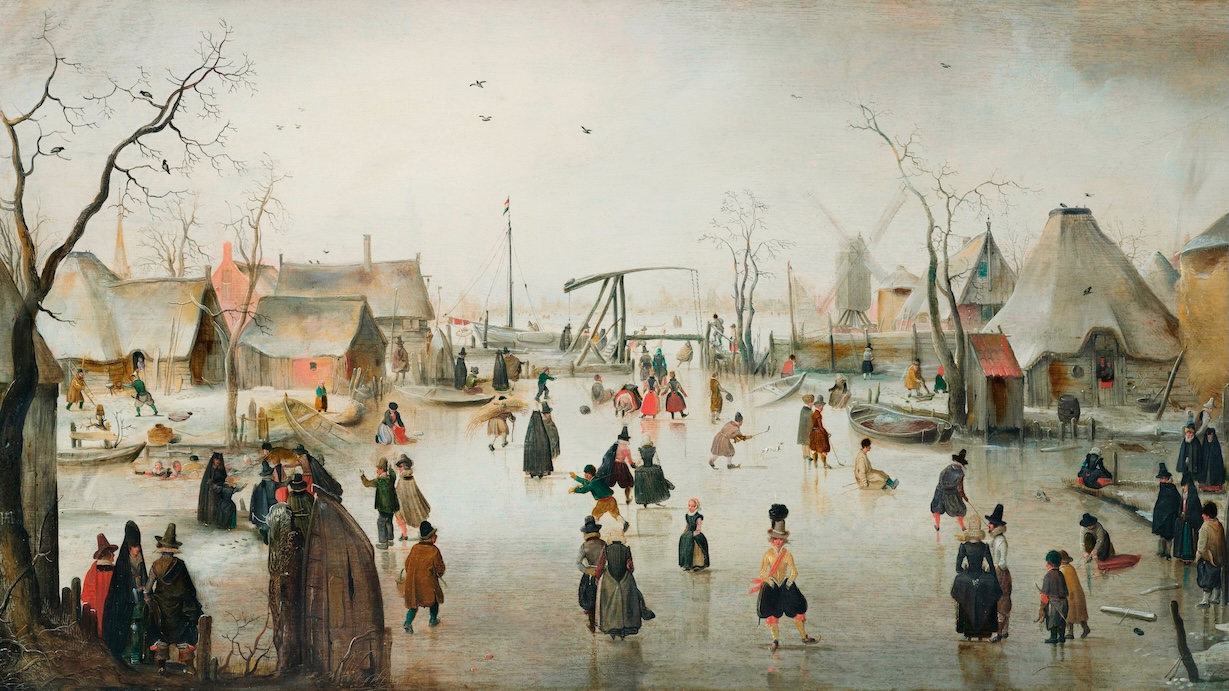 Ice Skating in a Village - Hendrick Avercamp Winter Art