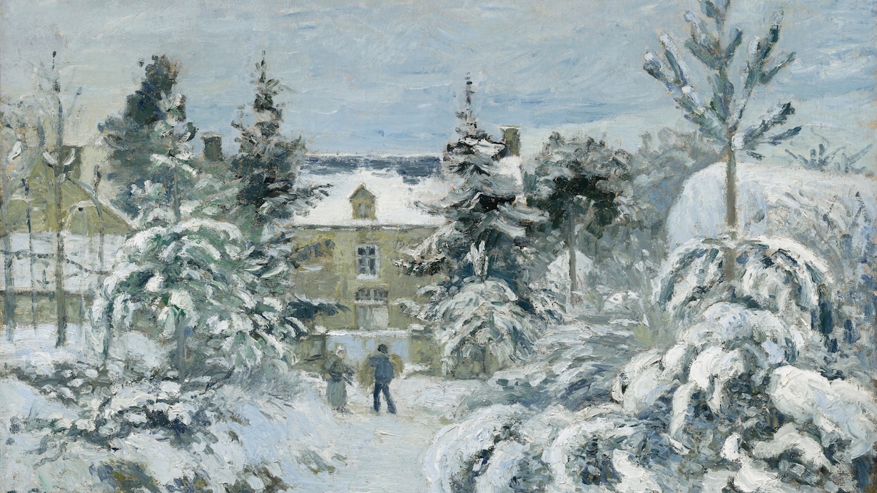Piettes House at Montfoucault - Camille Pissarro Winter Art
