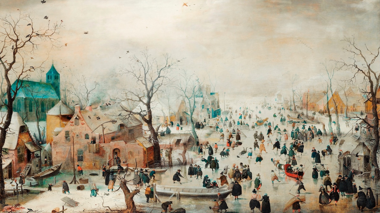 Winter Landscape with Ice Skaters - Hendrick Avercamp Winter Art