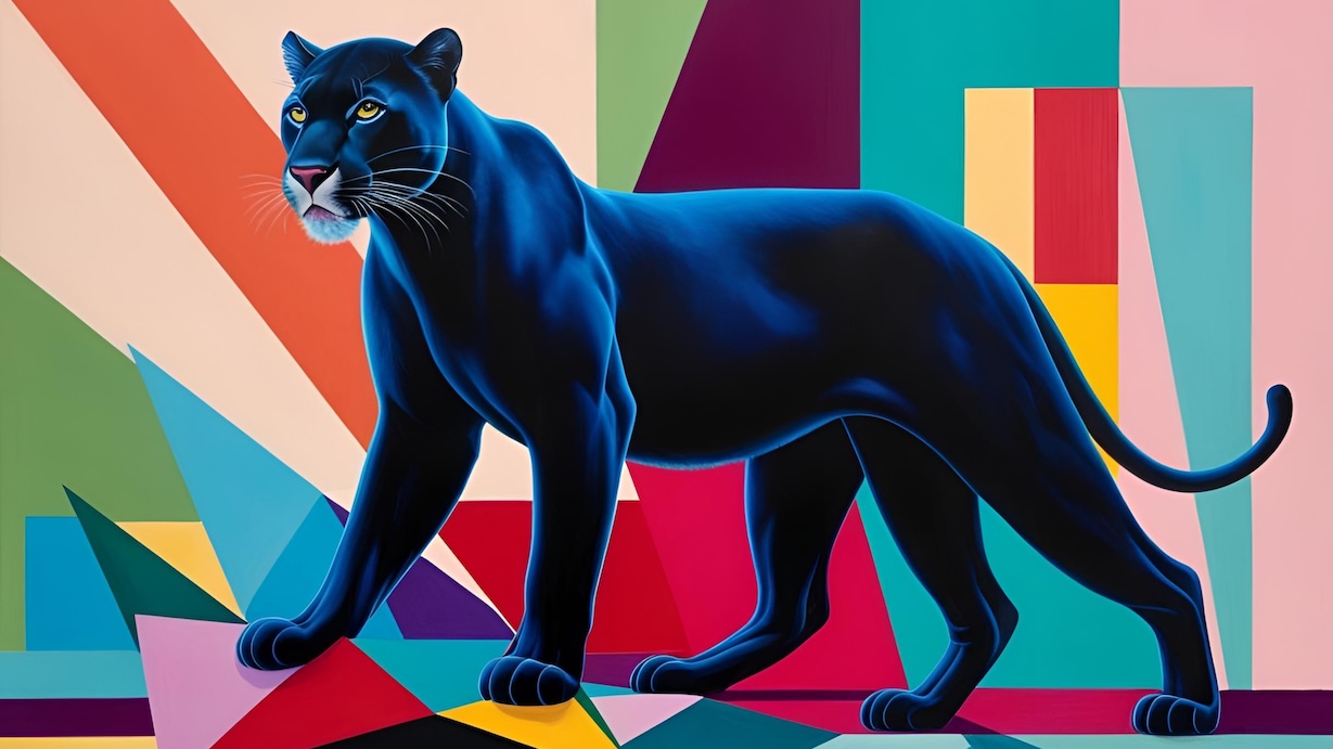Atomic Age Panther - Panther Artist MCM Animal Art