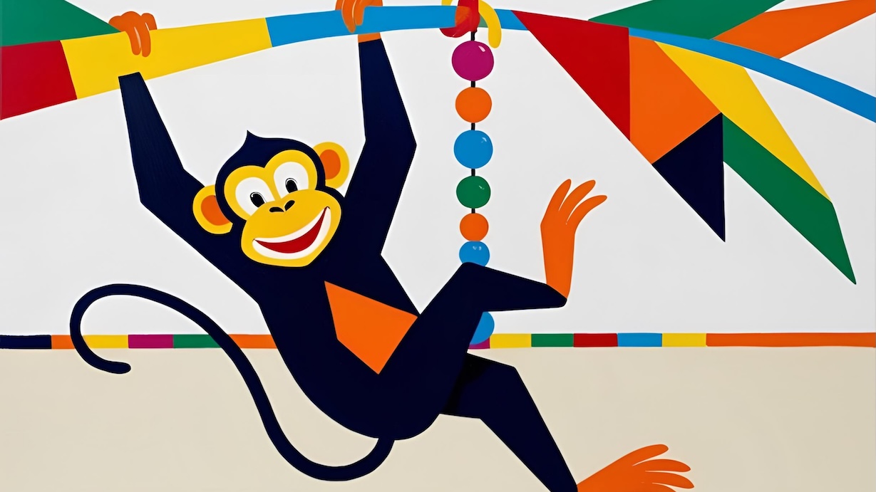 MCM Monkey Abstract - Primate Artist MCM Animal Art