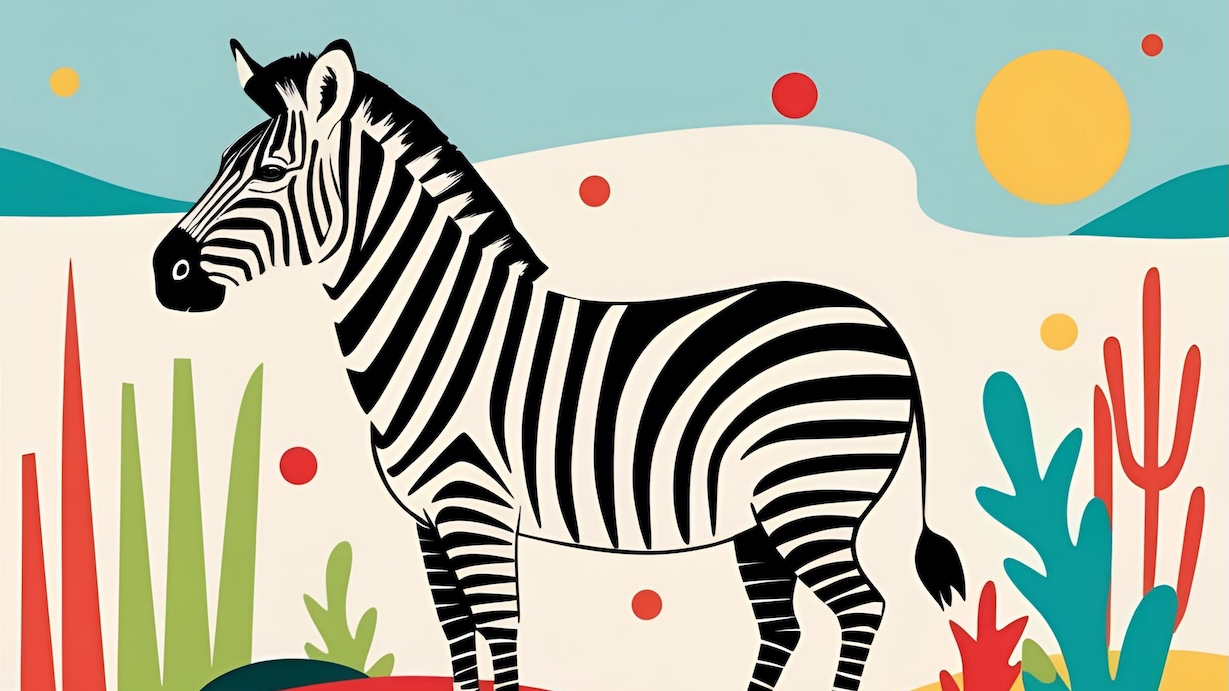 Geometric Zebra Modern - Modern Zebra Artist MCM Animal Art