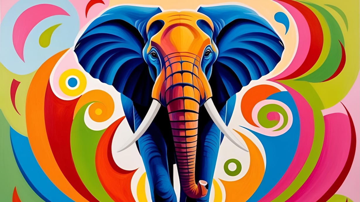 MCM Elephant Atomic - Atomic Elephant Artist MCM Animal Art
